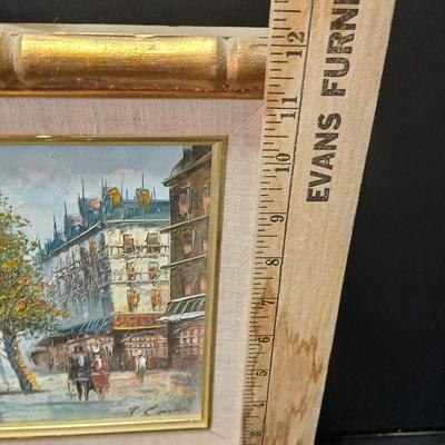 Vintage Original T. Carson Oil on Canvas Impressionist Painting of Paris France Signed and Framed