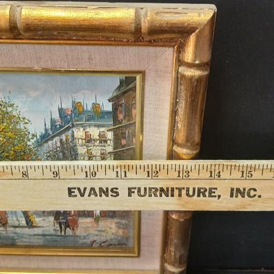Vintage Original T. Carson Oil on Canvas Impressionist Painting of Paris France Signed and Framed