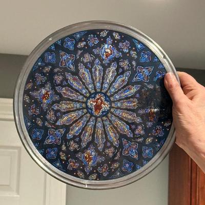 2 Stained glass round decor