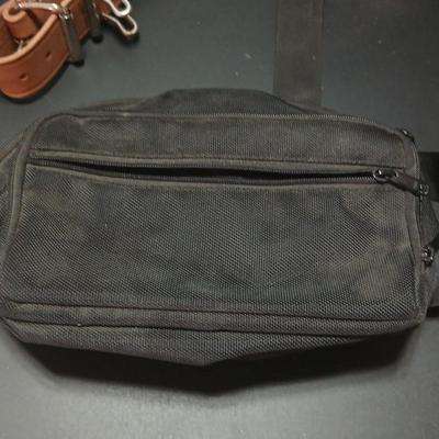 Concealed Firearm fanny pack - leather Knife sheath - and a leather field custom rifle sling