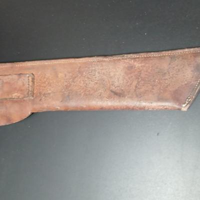 Concealed Firearm fanny pack - leather Knife sheath - and a leather field custom rifle sling