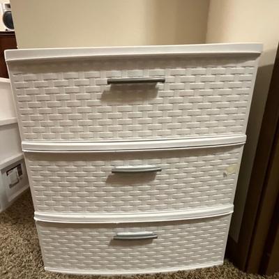 Sterlite 3 Drawer Wide Weave White Plastic Storage