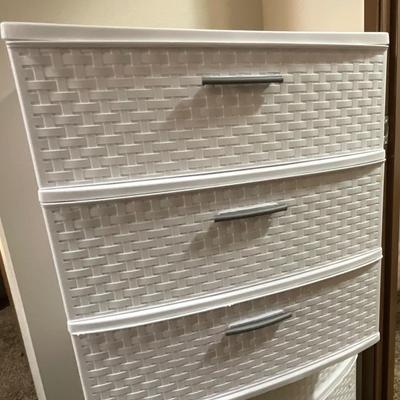 Sterilite 3 Drawer Wide Weave White Plastic Storage #2