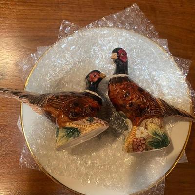 JWK WESTERN GERMANY PLATES & FITZ & FLOYD PHEASANT SALT & PEPPER SHAKERS