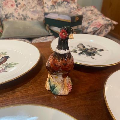 JWK WESTERN GERMANY PLATES & FITZ & FLOYD PHEASANT SALT & PEPPER SHAKERS