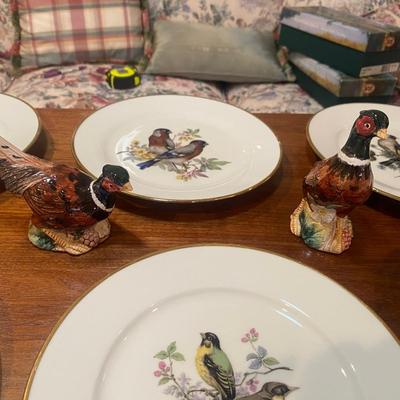 JWK WESTERN GERMANY PLATES & FITZ & FLOYD PHEASANT SALT & PEPPER SHAKERS