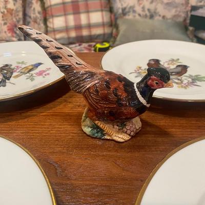 JWK WESTERN GERMANY PLATES & FITZ & FLOYD PHEASANT SALT & PEPPER SHAKERS