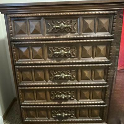 Vintage MCM 5 Drawer Chest Dresser