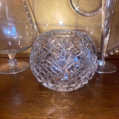 CANDLEWICK SERVING PLATTER, BISCUIT BARREL, BUD VASE AND MORE