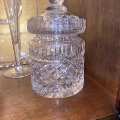 CANDLEWICK SERVING PLATTER, BISCUIT BARREL, BUD VASE AND MORE