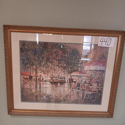 LOU GORDON “THE WINDOW GARDEN” EDITION 192/1000 FRAMED ARTWORK AND BRASS CANDLE WALL SCONCES