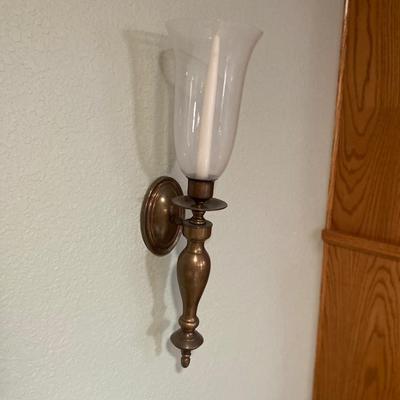 LOU GORDON “THE WINDOW GARDEN” EDITION 192/1000 FRAMED ARTWORK AND BRASS CANDLE WALL SCONCES
