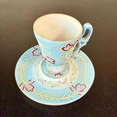 Vintage Ardalt Japanese Lenwile Moriage Demitasse Cup and Saucer