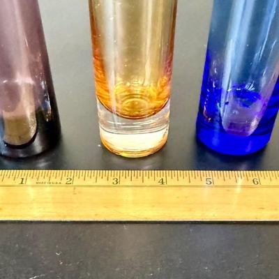 Set of 3 Tall Glass Bud Vases