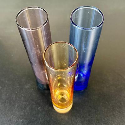 Set of 3 Tall Glass Bud Vases