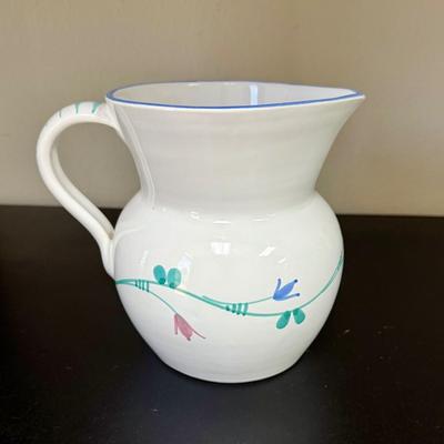 Vintage MIKASA Savoir Vivre Portofino Blue Large Pitcher 64oz