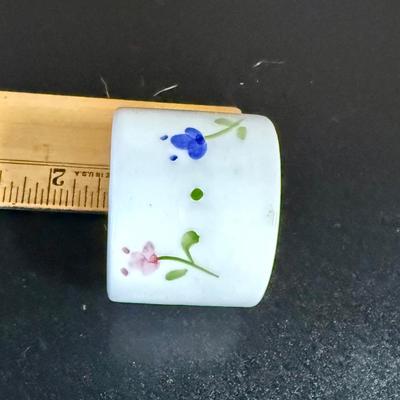 Set of 6 Mikasa Savoir Vivre Portofino Blue & Pink Rose Napkin Rings