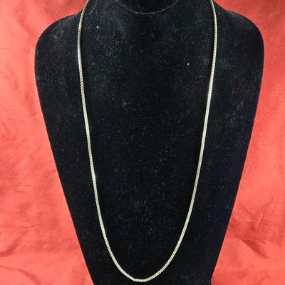 Long Sterling Box Chain Necklace