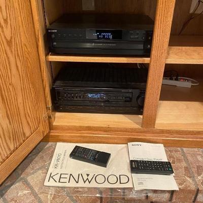 KENWOOD RECEIVER KR-V6010, SONY 5 DISC CHANGER CDP-CE500 WITH ADVENT SPEAKERS.
