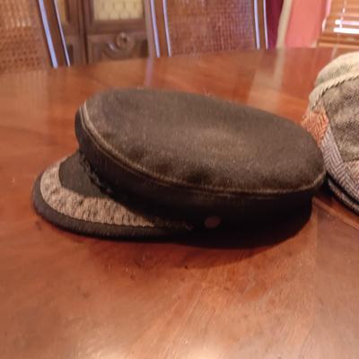 SHANDON HEADWEAR WOOL FLAT CAP WOVEN IN IRELAND AND THE OTHER IS MADE IN GREECE