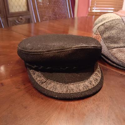 SHANDON HEADWEAR WOOL FLAT CAP WOVEN IN IRELAND AND THE OTHER IS MADE IN GREECE