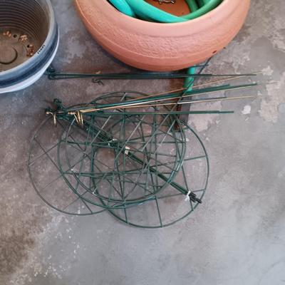 GALVANIZED WATERING CAN, FLOWER POTS, GARDEN HOSE HOLDER AND MORE