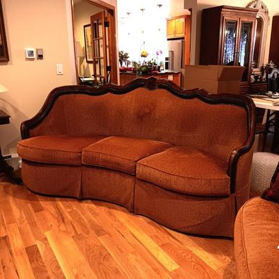 CONVERSATIONAL (ANGLED) KACEY FINE FURNITURE HIGH BACK SOFA WITH THROW PILLOWS