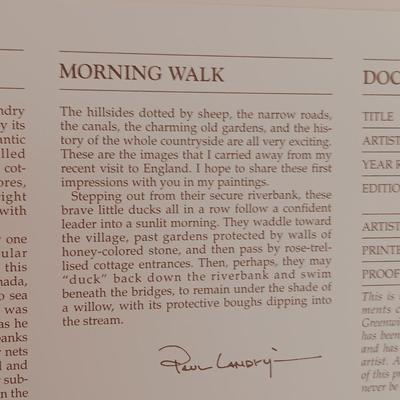 PAUL LANDRY "MORNING WALK" SIGNED AND NUMBERED 433/850 PRINT INCLUDES COA