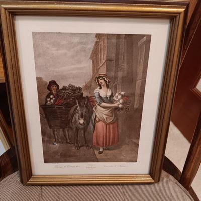 "CRIES OF LONDON" PAINTED BY F WHEATLEY / D'APRES VENDRAMINI PLATE 13 & 6 FRAMED PRINTS