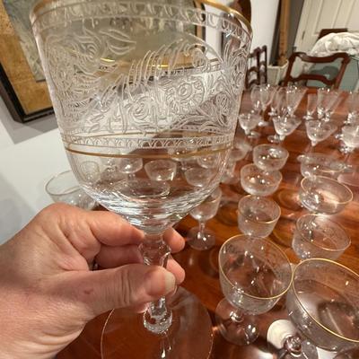 Gorgeous set of gold rimmed 1960’s Fostoria
