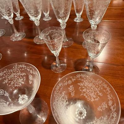 Antique Fostoria etched glass