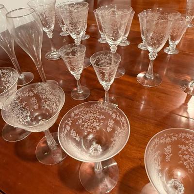 Antique Fostoria etched glass