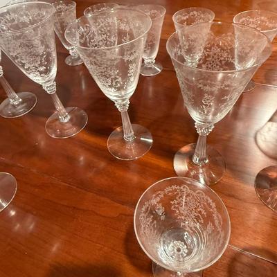 Antique Fostoria etched glass