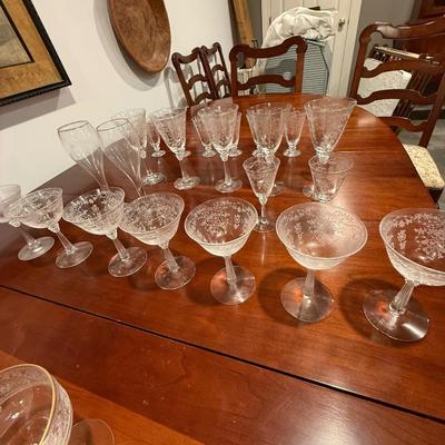 Antique Fostoria etched glass