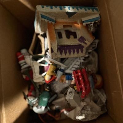 Train village with Lionel trains, houses and more!