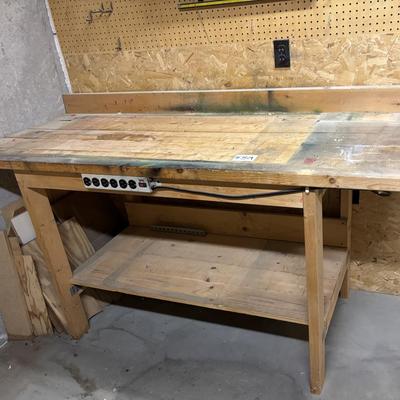 Wood Table With Electric Strip