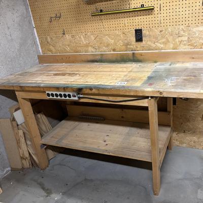 Wood Table With Electric Strip