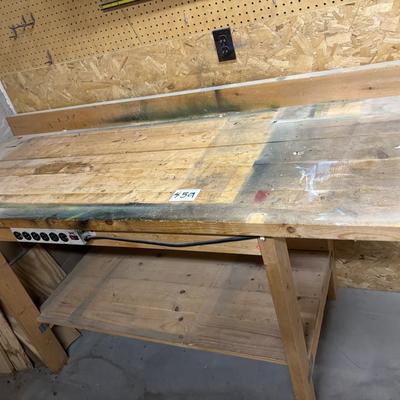 Wood Table With Electric Strip