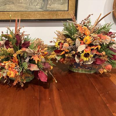 Two beautiful fall faux floral arrangements