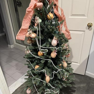 Pink ribboned holiday tree