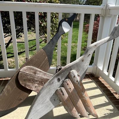 Large Wood Geese Outdoor Decor