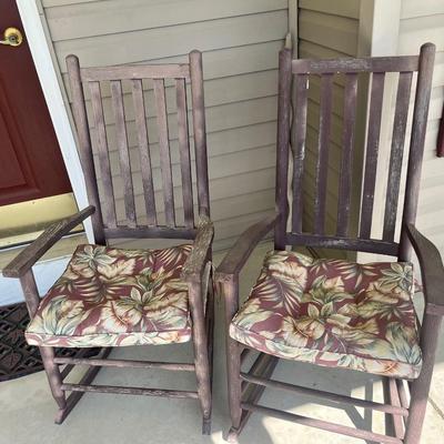 Wood Rockers Front Porch