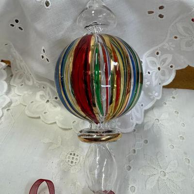 LOT OF 2 Blown Art Glass ORNAMENT