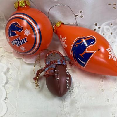 LOT OF 3 BSU ORNAMENTS