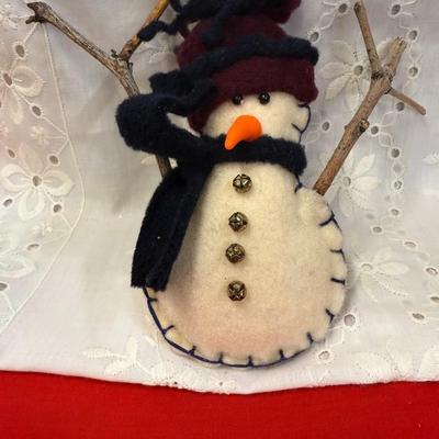 Lot of 2 plush snowman ornament