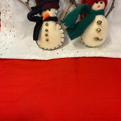 Lot of 2 plush snowman ornament