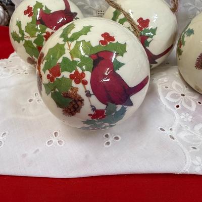 Vtg Cardinal ornament lot of 5