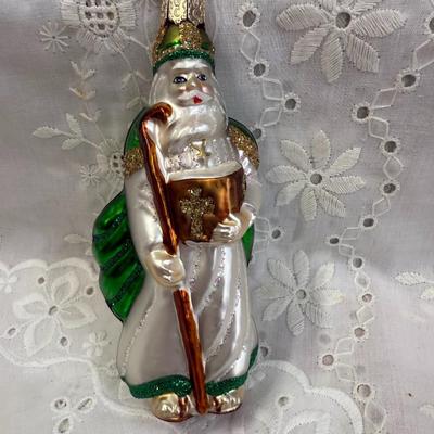 Lot of 5 ornament including vtg blown glass santa head