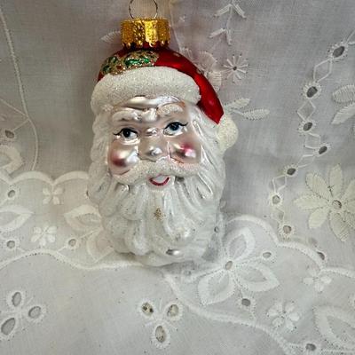 Lot of 5 ornament including vtg blown glass santa head