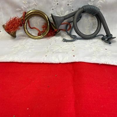 Decorative Brass Horn lot of 2